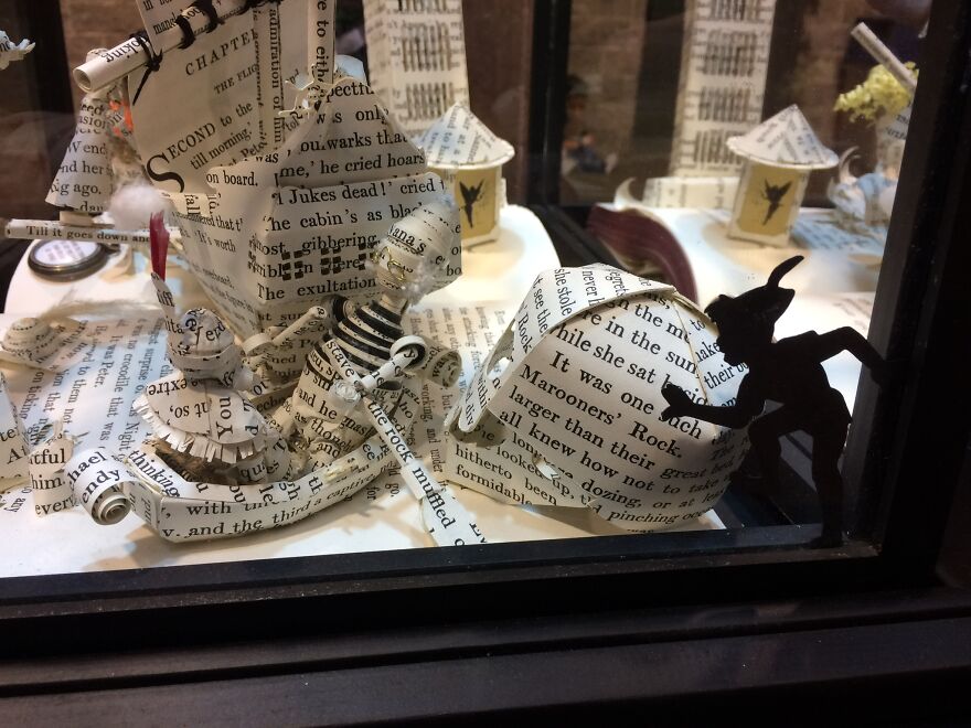 "By Hook Or Crook, I'll Get The One Who Steals My Book!" - Disney D23 Expo Finalist Peter Pan Book Sculpture "By Hook Or Crook, I'll Get The One Who Steals My Book!" - Disney D23 Expo Finalist Peter Pan Book Sculpture