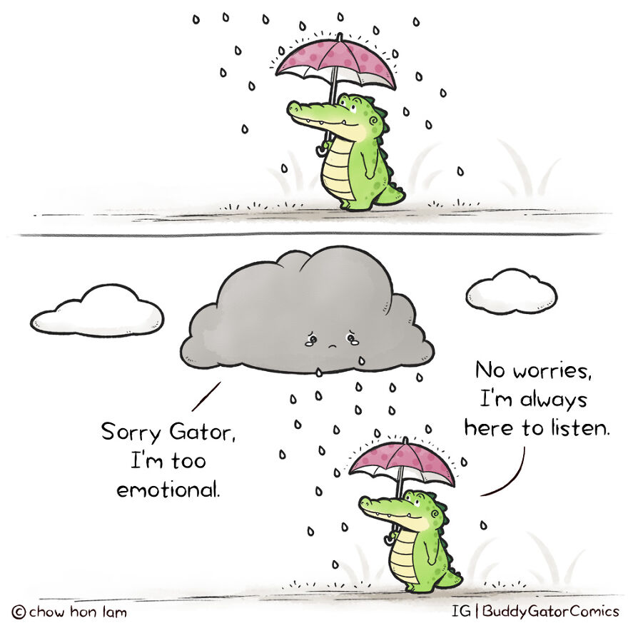 Here Are My 28 Most Recent Buddy Gator Comics To Continue Spreading The Positive Vibes.