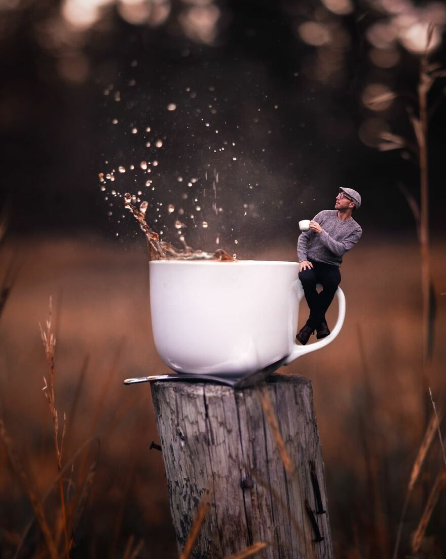 Photographer Creates Amazing Miniature Images Of Himself