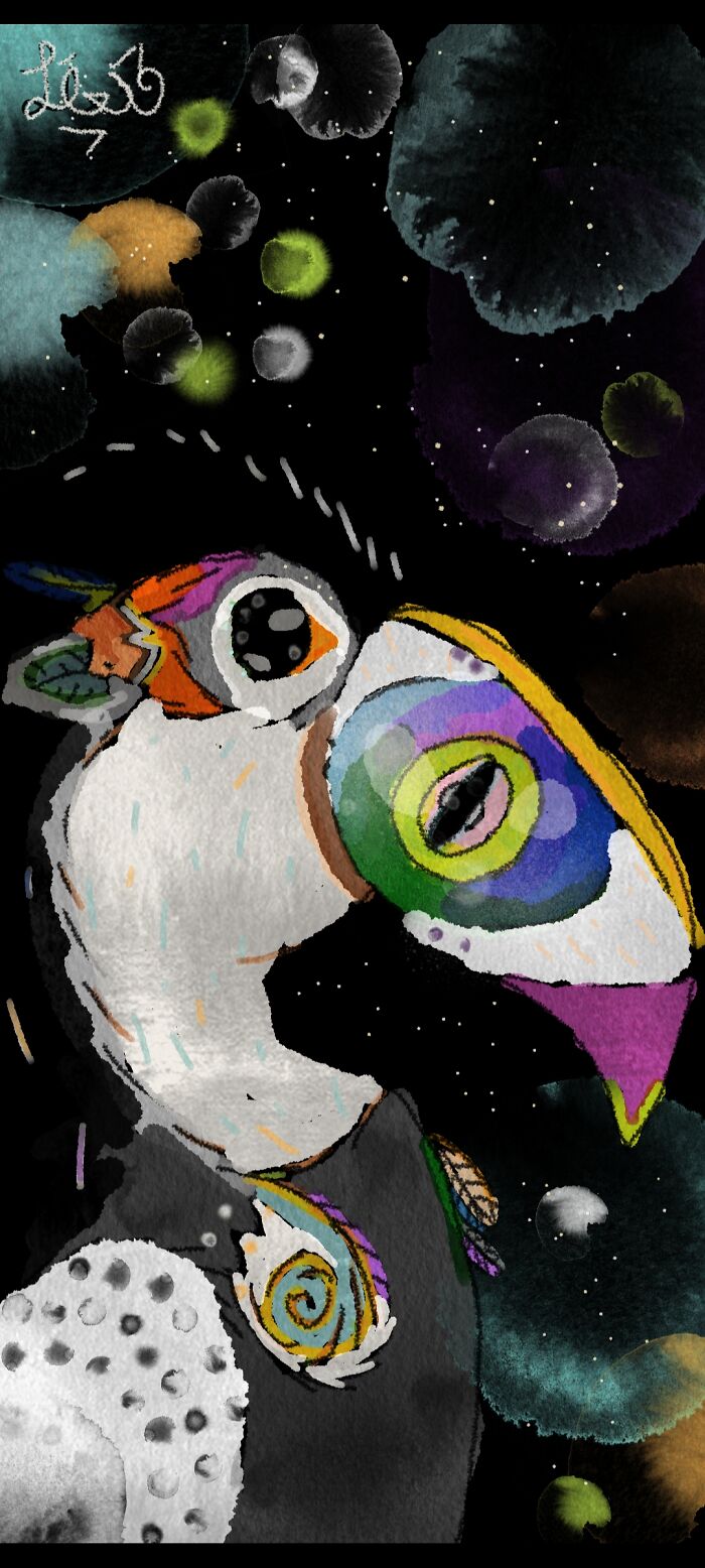 This Is Loomis. Did You Know That He's A Toucan? The Resemblance Is.....uncanny😂 This Is The Dark Variant I Spoke About In The Description Of The Light/Original Drawing. Go Check It Out! 😁😎