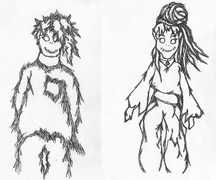 I Was Having A Hard Time So I Decided To Draw My Friends As Worry Dolls To Cheer Me Up. Instead I Ended Up With These Voodoo Monsters ´cause I Was Listening To Horror Stories While Drawing......