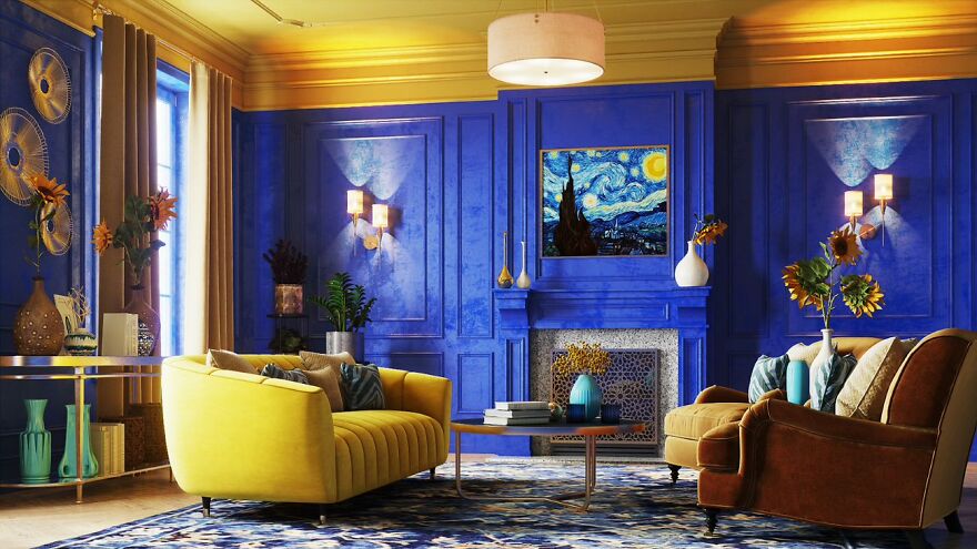 Artist Imagines How History&rsquo;s Most Famous Painters Might Decorate Their Homes Based On The Color Pallettes Of Their Paintings