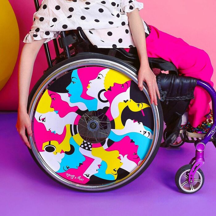 These Sisters Turn Wheelchairs Into Works Of Art With Colorful Wheel Covers