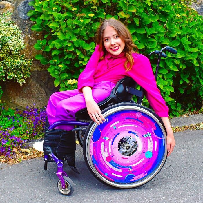 These Sisters Turn Wheelchairs Into Works Of Art With Colorful Wheel Covers