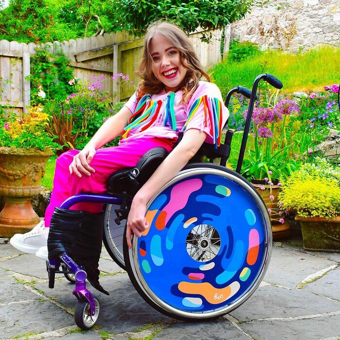 These Sisters Turn Wheelchairs Into Works Of Art With Colorful Wheel Covers