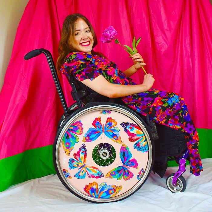 These Sisters Turn Wheelchairs Into Works Of Art With Colorful Wheel Covers