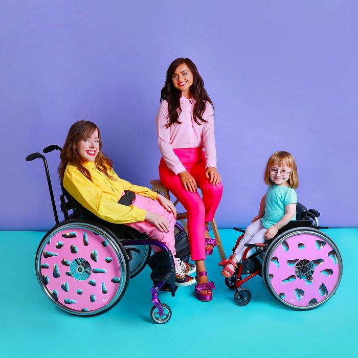 These Sisters Turn Wheelchairs Into Works Of Art With Colorful Wheel Covers