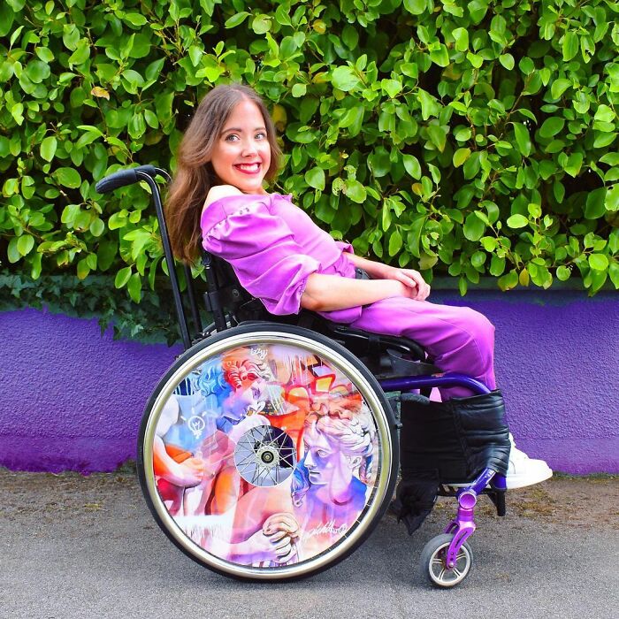 These Sisters Turn Wheelchairs Into Works Of Art With Colorful Wheel Covers