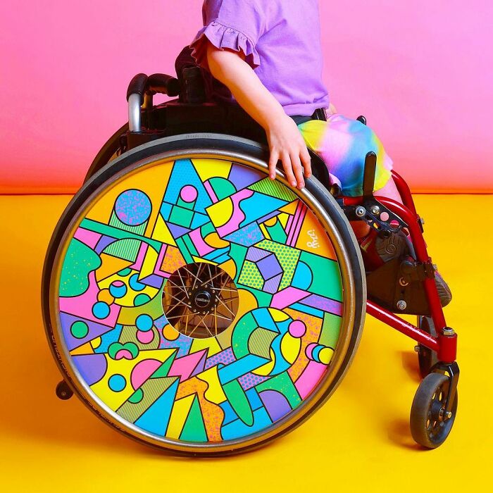 These Sisters Turn Wheelchairs Into Works Of Art With Colorful Wheel Covers