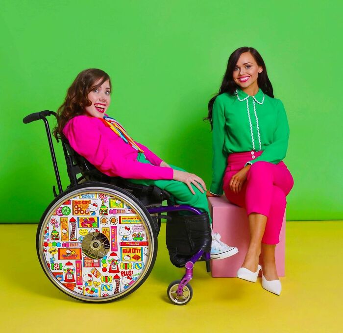 These Sisters Turn Wheelchairs Into Works Of Art With Colorful Wheel Covers