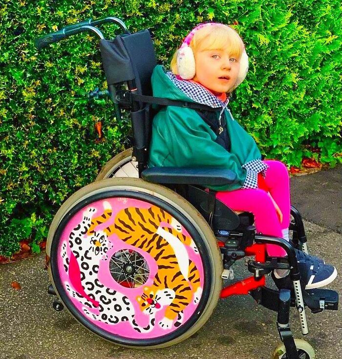 These Sisters Turn Wheelchairs Into Works Of Art With Colorful Wheel Covers