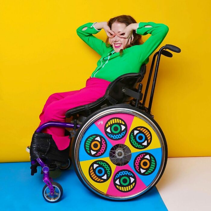 These Sisters Turn Wheelchairs Into Works Of Art With Colorful Wheel Covers