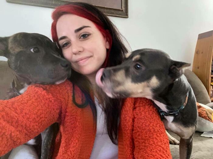 Woman Takes A Starving Pit Bull Under Her Wing After It Had Been Found Locked Up In An Abandoned House With A Broken Leg And No Food