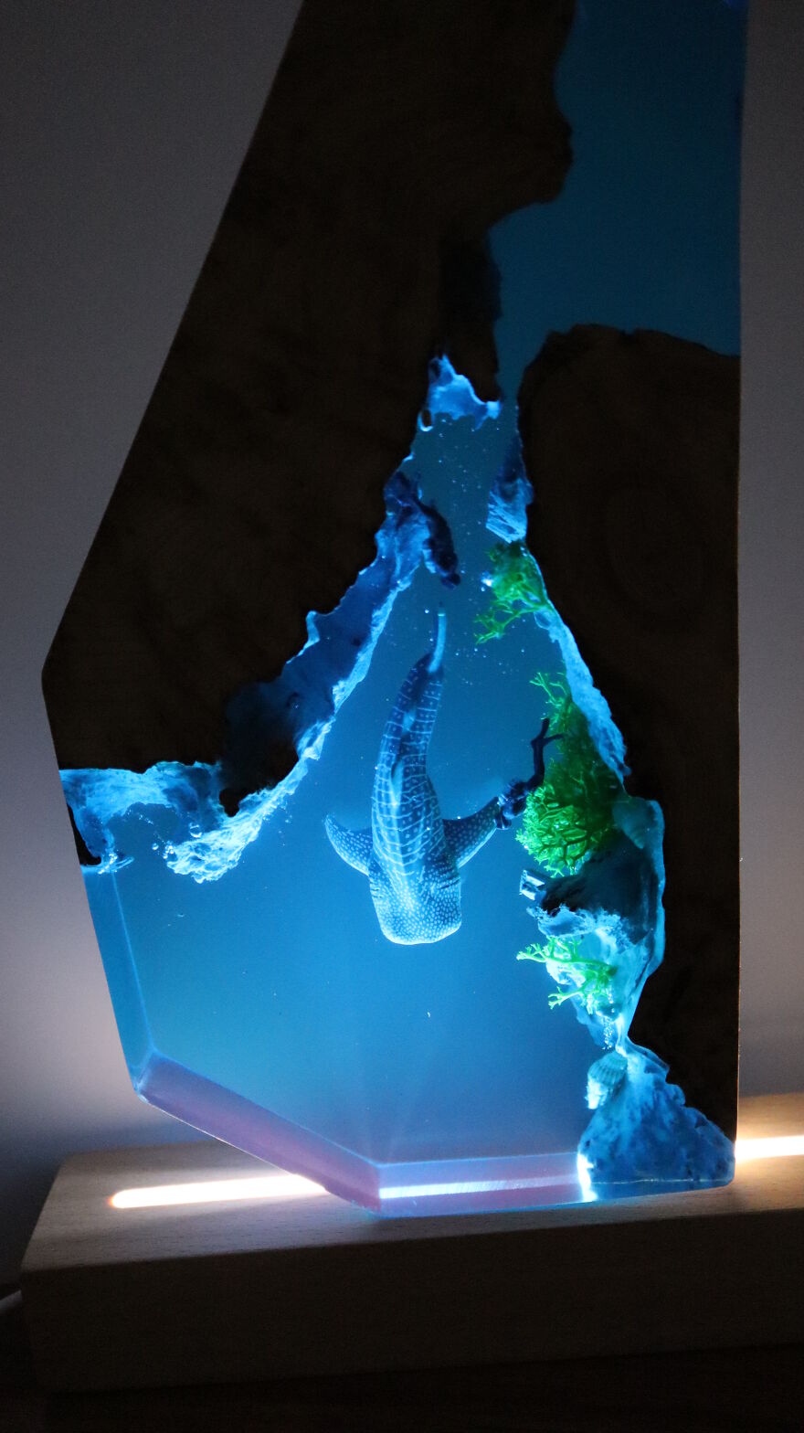 Wood Resin Lamp | Resin Night Light | Wood Resin Decor