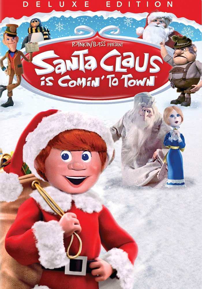Cover of "Santa Claus Is Comin' To Town" DVD, featuring animated characters from the classic Christmas movie.