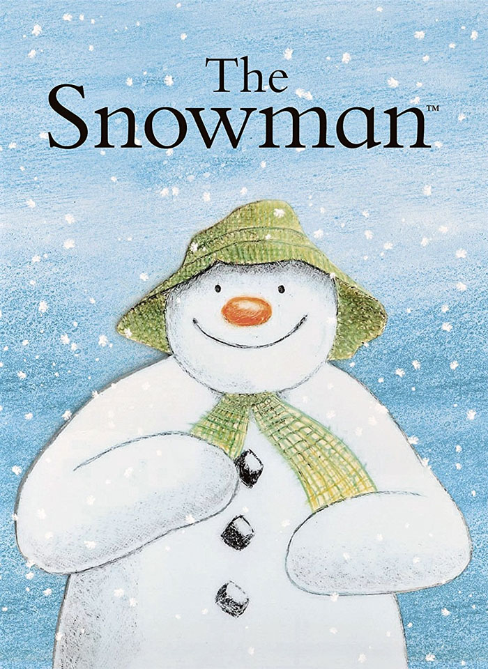 Snowman illustration from a classic Christmas movie, perfect for the holidays.