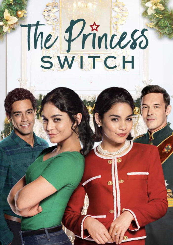 Poster of "The Princess Switch," a popular Christmas movie, featuring two women posing with two men.