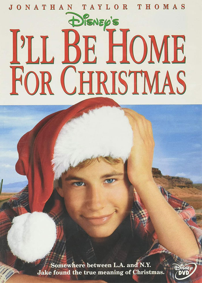 DVD cover of "I'll Be Home for Christmas" featuring a boy in a Santa hat, highlighting best Christmas movies.