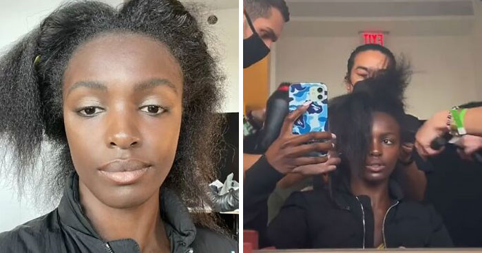 Una top model negra se maquilló y peinó ella misma 10 minutos antes de desfilar porque los maquilladores se equivocaron