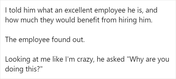 Boss Learns An Employee Is Looking For A New Job, Calls The Company To Give His Recommendation, Divides The Internet