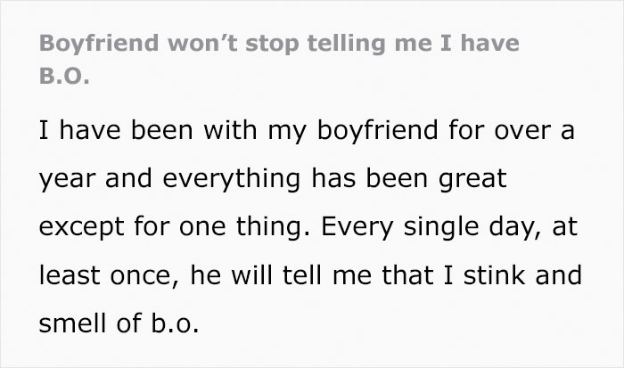 Guy Keeps Telling His Girlfriend That She Smells Bad, Turns Out His Dad Taught Him This "Secret Technique" Guy Keeps Telling His Girlfriend That She Smells Bad, Turns Out His Dad Taught Him This "Secret Technique"