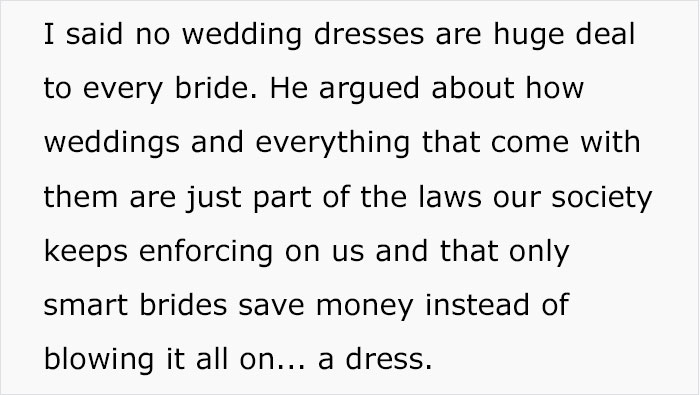&ldquo;Only Smart Brides Save Money&rdquo;: Fianc&eacute; Loses It After Finding Out His Wife-To-Be Spent $400 Of Her Own Money On A Wedding Dress