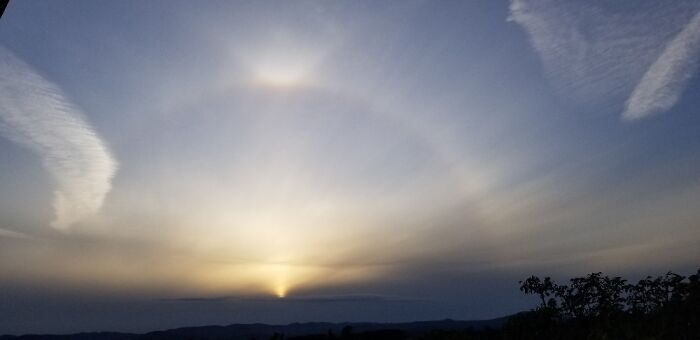 This Sunset Had A Really Cool Arch Over It, And The Arch Has A Cone At The Very Top!!