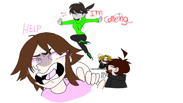 The Girl In Pink Is What I Drew, The Rest My Friend Drew