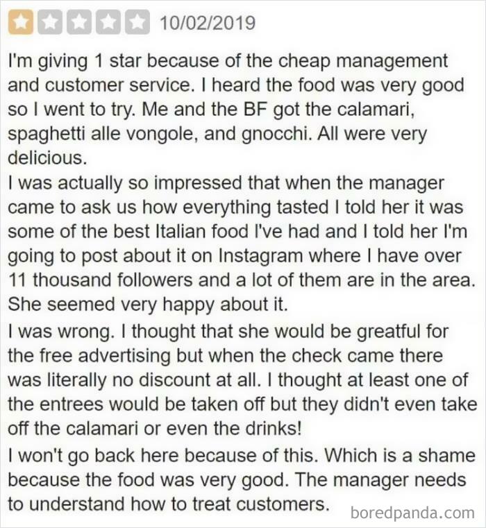 Perfectly Fair Reason To Give A One Star Review