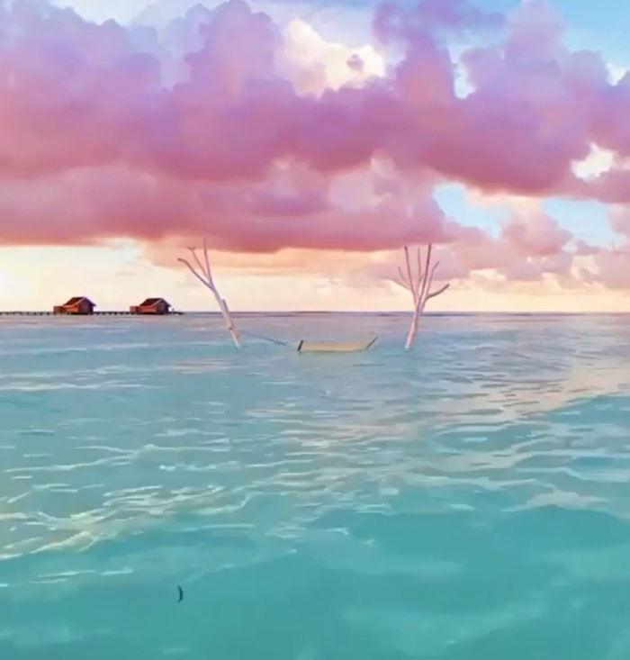 This Cotton Candy Sky During The Golden Hour At Maldives