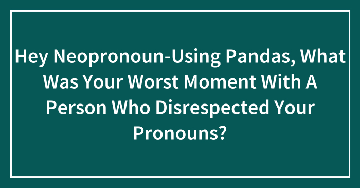 Hey Neopronoun-Using Pandas, What Was Your Worst Moment With A Person Who Disrespected Your Pronouns? (Closed)