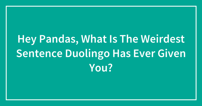 Hey Pandas, What Is The Weirdest Sentence Duolingo Has Ever Given You? (Closed)