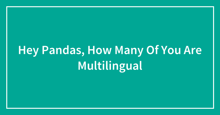 Hey Pandas, How Many Of You Are Multilingual (Closed)