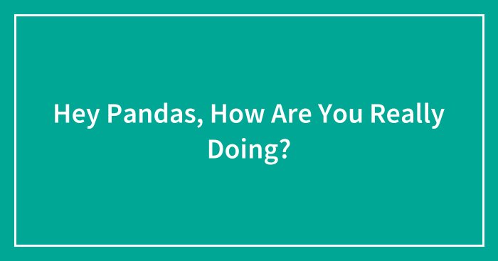 Hey Pandas, How Are You Really Doing? (Closed)