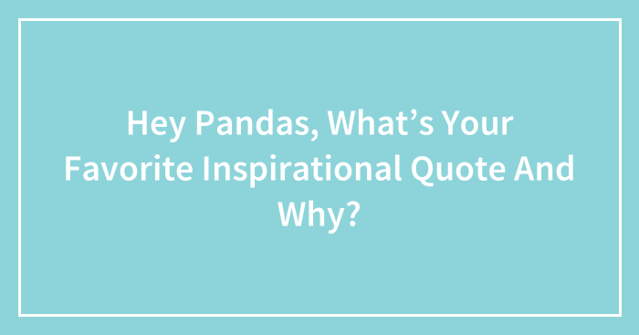Hey Pandas, What’s Your Favorite Inspirational Quote And Why? (Closed)