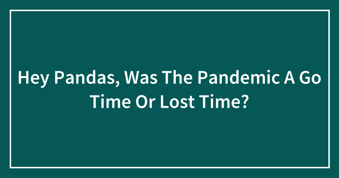 Hey Pandas, Was The Pandemic A Go Time Or Lost Time? (Closed)
