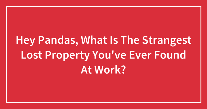 Hey Pandas, What Is The Strangest Lost Property You’ve Ever Found At Work? (Closed)