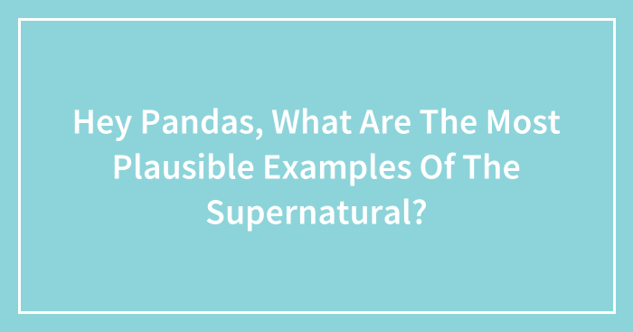 Hey Pandas, What Are The Most Plausible Examples Of The Supernatural?