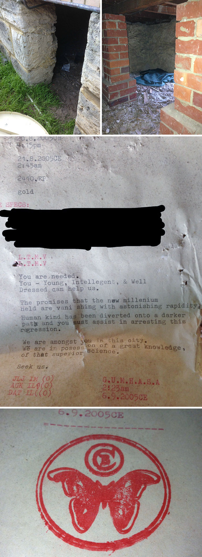 Found A Small Room Under Our House Containing This Letter And Some Candle