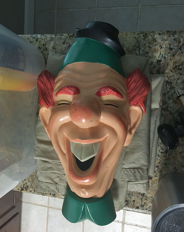 This Monstrosity Was Found In A Cabinet In The House We Just Moved Into