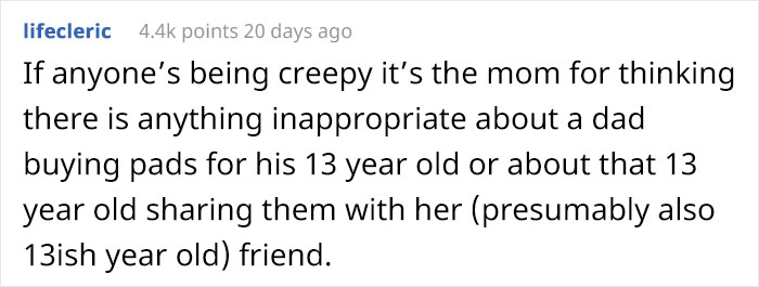 Dad Let His Daughter's Friend Use Sanitary Pads In His House, Gets Called A Creep