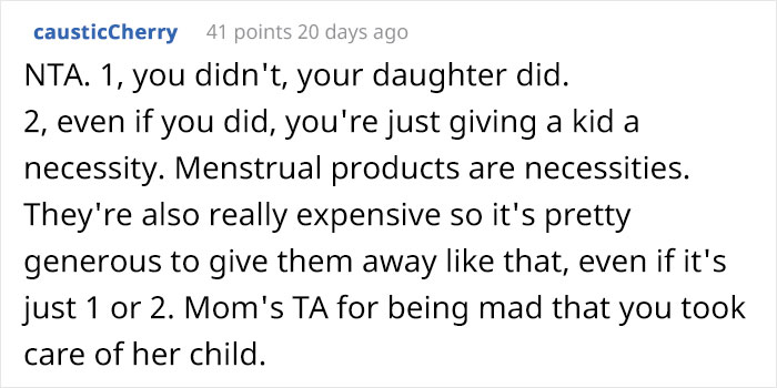 Dad Let His Daughter's Friend Use Sanitary Pads In His House, Gets Called A Creep