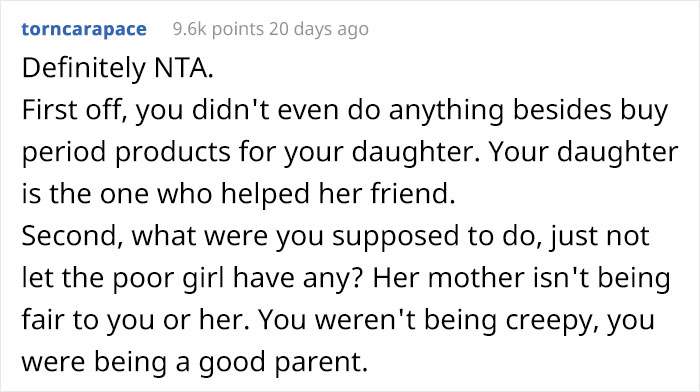 Dad Let His Daughter's Friend Use Sanitary Pads In His House, Gets Called A Creep