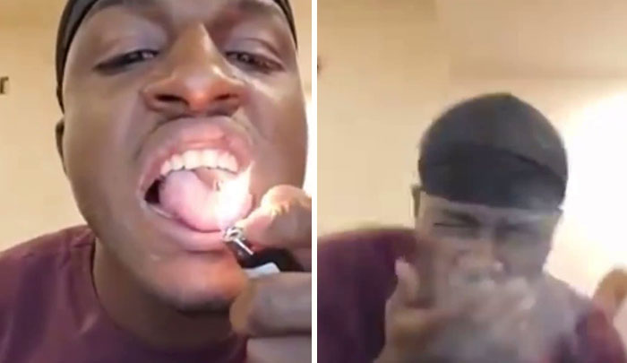 Idiot Eats A Firecracker For Internet Points