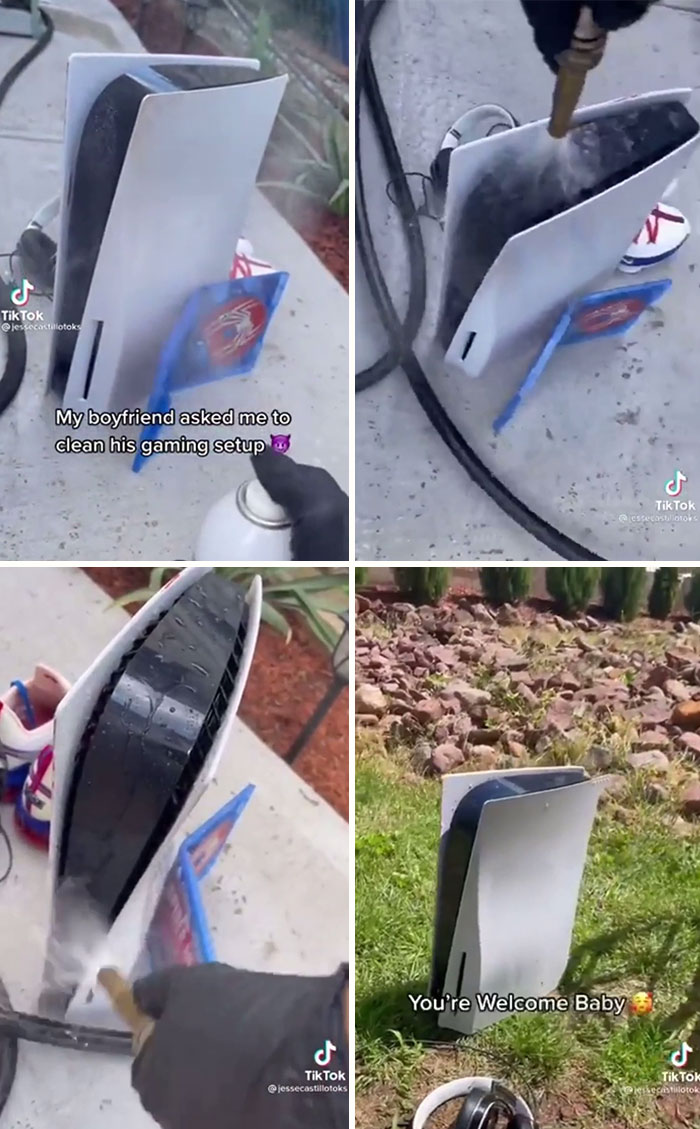 Girl Destroys Her Boyfriend’s Ps5 For A Tiktok