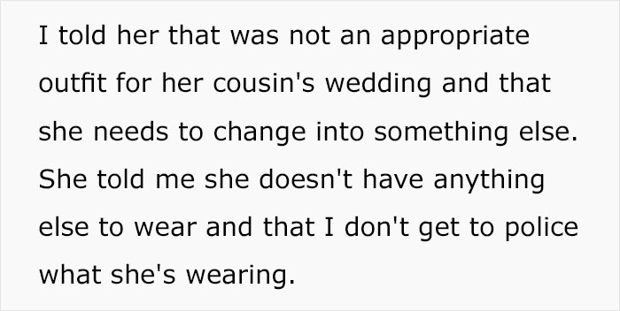"I Told Her That Was Not An Appropriate Outfit": Dad Doesn't Take His Daughter To A Wedding Because Of Her Dress "I Told Her That Was Not An Appropriate Outfit": Dad Doesn't Take His Daughter To A Wedding Because Of Her Dress