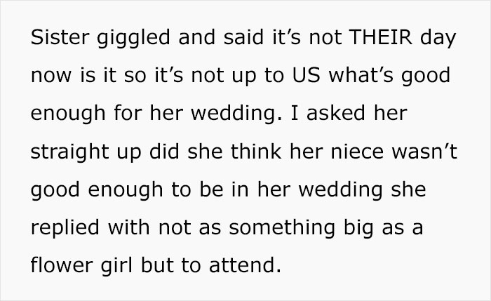 Mom Is Beyond Devastated After Her Sister Fired Her 4-Year-Old From Being A Flower Girl At Her Wedding, Later Learns It Was Because Of Racism Mom Is Beyond Devastated After Her Sister Fired Her 4-Year-Old From Being A Flower Girl At Her Wedding, Later Learns It Was Because Of Racism