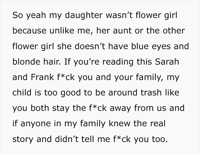 Mom Is Beyond Devastated After Her Sister Fired Her 4-Year-Old From Being A Flower Girl At Her Wedding, Later Learns It Was Because Of Racism Mom Is Beyond Devastated After Her Sister Fired Her 4-Year-Old From Being A Flower Girl At Her Wedding, Later Learns It Was Because Of Racism