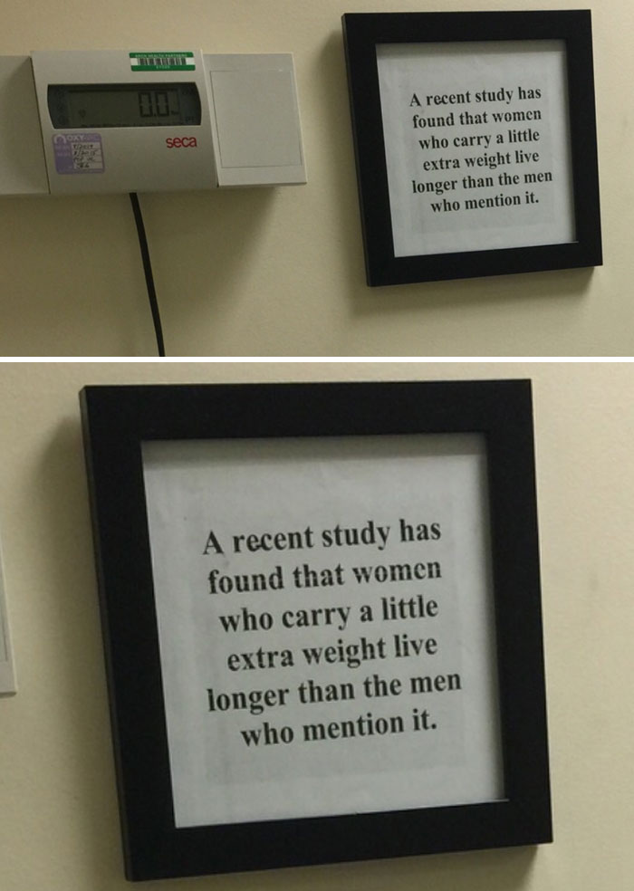 Saw This Next To The Weighting Scale At The Hospital