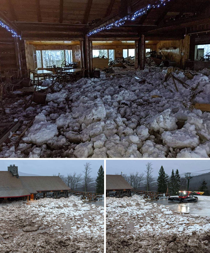 A Christmas Morning Avalanche Left Four Foot Of Snow Inside Of The Belleayre Mountain Ski Lodge In NY